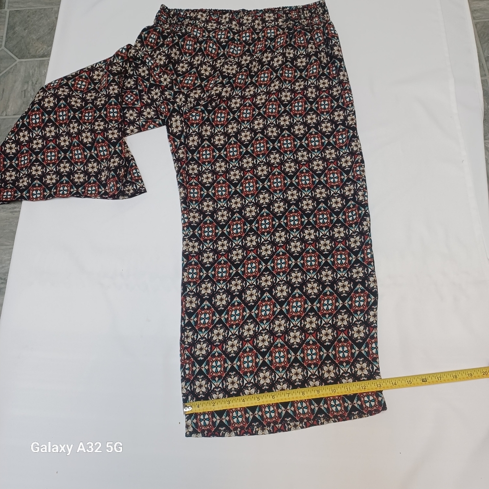 Studio 253 Pant Size 1X Multicolor Patterned Fabric - Picture 9 of 12